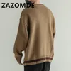 سترات الرجال Zazomde الشتاء غير الرسمي Vneck Cardigan ألوان خارجي واحد