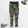 Damen-Leggings, tropische Blumen-Yogahose, bunte Blumen, sexy Push-Up-Vintage-Sport-Leggings, dehnbar, individuelle Workout-Gymnastik-Leggings