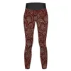 Women's Leggings Red Paisley Yoga Pants Lady Vintage Print Sexy High Waist Aesthetic Sports Tights Seamless Graphic Fitness Leggins