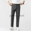 Męskie spodnie jesienne gładkie khaki do kostki Pants Men Business Pant Solid Colour Stretch Strafal Cair Caiting Suits Mężczyzna 28-38 J230922