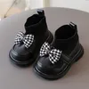 Autumn Winter Kids Martin Bootstoddlers Baby Bow Booties Princess Leather Shoe Fashion Children Girl Ankle Boot