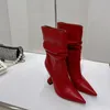 AMINA Kobiety Krótkie buty projektantka Kobiety Mid Calf Western Boots Flat Zwiększone obcasy swobodne zamszowe kowbojki kowbojki paski na paniesowe buty obuwia buty