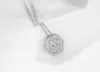 Pendant Necklaces Ambrum Flower Necklace Fashion CZ Cubic Zirconia Stones Jewelry Women Charms Chain Princess Dress 18"