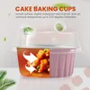 Bakeware Tools 100st 5oz 125 ml engångsgakbakningskoppar Muffinsfoder med lock Aluminiumfolie Cupcake Cups-rosa