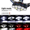 Lampy głowicy T20 Kompaktowe długotrwały, trwał wszechstronny, wszechstronny, 6000 lumenów Reflektory do ładowania reflektorów do Camping Adventure Waterproof HKD230922