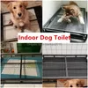 Kennels Pens Dogtoilet Indoor Dog Toilet Stainless Steel Litter Boxes For Large Dogs Training Puppy Box Sand Basin Pet Cleaning To Dhzo1