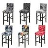 Chair Covers Bar Stool Cover Pinted Flower Seat Protector Case Stretch Slip Slipcovers Kitchen Anti-slip