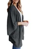 Kvinnors stickor Tees Womens Lightweight Kimono Cardigan tröja Öppet Front Waffle Knit 34 Batwing Sleeve Summer Beach Cover Up 230921