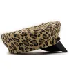 Bérets femmes imprimé léopard béret chapeau coton peintre casquette rétro Style britannique octogonal marine chapeau en plein air fille sboy casquette 230922