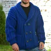 Suéteres para hombres Suéter para hombre Cárdigan 2023 Otoño/Invierno Suéter engrosado con doble botonadura Aguja gruesa Abrigo de punto de lana suelta L230922