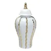 Storage Bottles Ceramic Flower Vase Porcelain Ginger Jar Fine Workmanship Display Temple