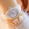 Fashion White Ceramic Quartz Ladies Watch Kobiet Luksusowe najlepsze marka zegarków na nadgarstka Geneva Designer Prezenty dla Relogio feminino 210707308W