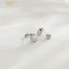 Modne kolczyki biżuterii 18k złoto 1 karat igi vvs Asscher Cut Lab Diamond Coldings