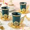 Tumblers Europeu Nordic Phnom Penh Copo e Prato Conjunto Moderno Simples Cerâmica Canecas Espresso Cups Cute 230705 Drop Delivery Home Dhxyg