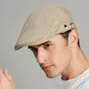 Bérets hommes britannique Ivy Cap mode grande tête hommes printemps et été loisirs béret mâle solide coton sboy chapeau 55-60 cm 230922