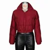 Mulheres Down Parkas ANJAMANOR Zip Up Gola Cropped Puffer Jaqueta Cor Sólida Atacado Roupas de Inverno Mulheres Bolha Casaco Outwear D48-EC72 J230922