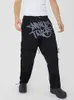 Jeans masculinos y2k jeans harajuku hip hop carta impressão gráfica baggy calças pretas dos homens 2023 novo quente punk rock calças largas perna streetwear j230922