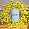 Dekorativa blommor gul Forsythia krans vår sommar varje dag vinrankan ytterdörr dekoration för påskbröllop välkomstdekor