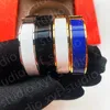 Дизайнерский браслет для женщин, браслет из 18-каратного золота, классический мужской браслет, модный браслет с буквами, браслет из нержавеющей стали, эмалевый браслет, 12 мм, Wi228M