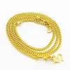 Correntes inteiras 24k ouro preenchido 2mm link cadeia colar para pingente moda alta qualidade cor amarela mulheres jóias acessórios289d