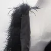 Damenfell-Damenmantel im Kunststil, 38 cm, 100 % natürliches Straußenhaar, sexy Jacke aus echten Straußenfedern, langärmlig, 230921