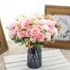 Decorative Flowers Silk High Home Faux Peony White Decoration Quality Retro Wedding Artificial Crafts Rose Bouquet Decor