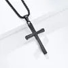 Colares Pingente JHSL Homens Cruz Pingentes Declaração Colar Moda Christian Jóias Cadeia Aço Inoxidável Preto Ouro Prata Cor 5x3 cm