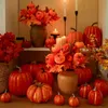 Christmas Decorations Autumn Pumpkin Wheat Silk Bouquet for Party Thanksgiving Day Home Fireplace Table Harvest Festival Decor R230922