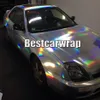 Chrome holographic silver Vinyl Sticker Air release Rainbow Car wrap foil film sign mark hologram Size1 52 20M Roll248u