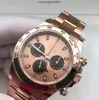 Luxury Rolaxs handledsklockor JH Maker Mens Watch 40mm Cosmograph 1165050010 Rose Gold Dial 18K Watches Chronograph Stopwatch Cal4130 MOTION MECHANICAL Autom HBG1