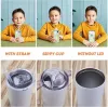 12oz Glitter Sublimation Blank Double paroi en acier inoxydable Kids Sippy Cup Tumbler avec couvercle FY4796