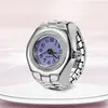 Stilista Punk Watch Ring Hip Hop Finger watch quarzo elettronico incorporamento moda regalo all'ingrosso