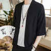 Etnische Kleding Japanse Mannen Vest Kimono Traditionele Katoen Linnen Samurai Streetwear Yukata Mannelijke Haori Heren Oversize Shirt305Y