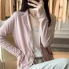 Cappotto cardigan a maniche lunghe lavorato a maglia primaverile in lana pettinata con fibbia a vento nazionale in stile cinese lavorato a maglia da donna