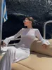 Temel gündelik elbiseler hirigin kadınları beyaz örgü elbiseden görüyor açık arka uzun kollu plaj örtbas tatil kıyafetleri 230922