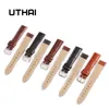 Watch Bands UTHAI Z08 Watch Band Genuine Leather Straps 10-24mm Watch Accessories High Quality Brown Colors Watchbands 230922