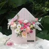 Presente Envoltório Dobrável Envelope Romântico Flor Caixa Titular Florista Bouquet Papel Embalagem De Armazenamento Para Decoração De Festa De Noivado De Casamento