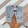 Gants d'écran d'hiver pour femmes et hommes, mitaines tricotées chaudes et extensibles, Imitation laine, Guantes à doigt complet, Crochet Luvas épais