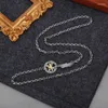 Kettingen BOCAI S925 zilveren wijnstokgraspatroon goud en contrast adelaarsveer kruisketting voor mannen vrouwen mode-sieraden