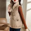 Chalecos de mujer 2023 Nuevo invierno Down Puffer Chaleco Mujer Casual Todo-fósforo Chaqueta sin mangas Invierno Cuello de pie Chaleco Bodywarm Sin mangas L230922