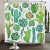 Tende da doccia Pianta verde Cactus Tenda da doccia stampata Stile nordico Semplicità Tende da doccia per bagno Tende da bagno lavabili con ganci 230922