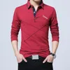 Men's Polos Men Polo Shirt Brand Spring Summer Autumn Mens Casual Fashion Cotton Solid Color Turn Down Long Sleeve Shirts Clothing