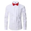 Men's Dress Shirts Groom Tuxedos Groomsmen White Red Men Wedding Formal Occasion Wingtip Collar Bridegroom Tuxedo Bowtie 230921