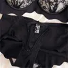 Soutien-gorge Ensembles Sous-vêtements sans couture pour femmes Ensemble de lingerie sexy Push Up Soutien-gorge et culotte Ensemble culotte en dentelle noire Bralette Mujer Ropa Bielizna Damska Q230922