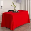 Table Cloth Conference Pure Color Red And White Rectangle Long Tables Tablecloth_Jes2512