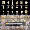 Dekoracje grafiki paznokci 3320PCS Rozmiar mieszanki Różne kształty kolory Glitter Flatback Diamonds S Manicure Manicure Charm Picker Pen Pen 230921