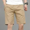 Shorts pour hommes Été Hommes Casual Couleur Solide Taille élastique Bermudas Mâle 2023 Tendances Pantalon Pur Coton E59