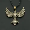 Chains 12pcsPersonalized Nordic Viking Ancient Bronze Crow Celtic Bird Necklace Men Animal Jewelry