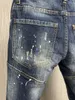 Jeans masculinos buraco cor spray ponto costura moda lápis calças a232 #