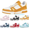 Designer Treaker Sneaker Wergilil Casual Shoes Calfskin Abloh czarny biały zielony czerwony niebieski skórzane nakładki platforma niskie trampki Rozmiar 36-45 B33